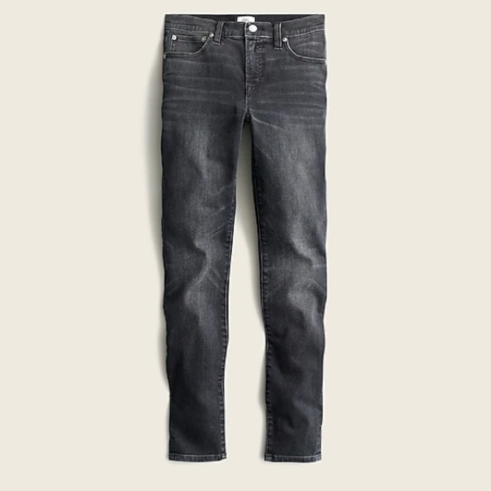 J.Crew 8” Toothpick Jean in Charcoal Wash Midrise